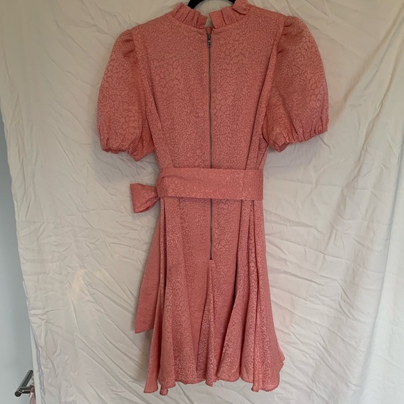 Alice + Olivia Mina Puff Sleeve Ruffle Mini Dress with Bow - Picture 10 of 13